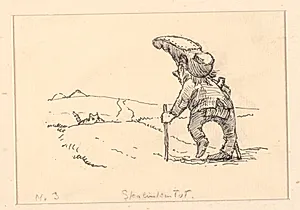 Illustration til "Den tykke kat" by Niels Skovgaard