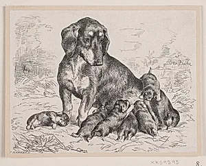 Illustration til digt af F. L. Høedt by F. Hendriksen