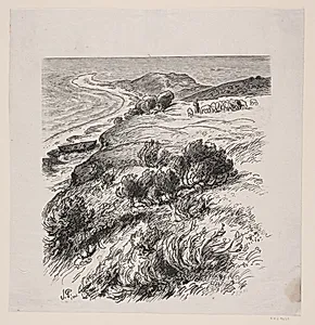 Illustration til digt af H.V. Kaalund, "Eftersommeren"