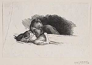 Illustration til digtet "Sorg" by F. Hendriksen