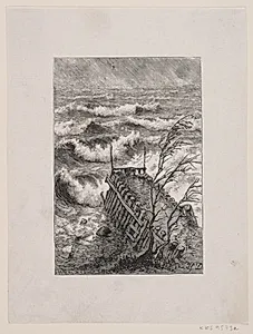 Illustration til Drachmanns digt "November" by Waldemar Bøhme
