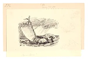 Illustration til Dyrenes Sørejse samt blyantsrids