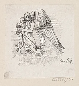 Illustration til "Engelen" i H.C. Andersen, "Eventyr og Historier", Bind 1 by H.P. Hansen