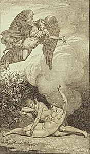 Illustration til Ewalds "Adam og Eva". I by J.F. Clemens