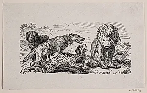 Illustration til "Fablen om løvens jagt"