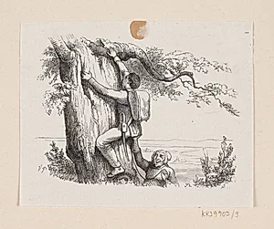 Illustration til "Fyrtøjet" i H.C. Andersen, "Eventyr og Historier", Bind 1 by H.P. Hansen