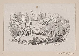 Illustration til "Gaaseurten" i H.C. Andersen, "Eventyr og Historier", Bind 1 by H.P. Hansen