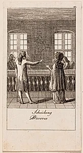 Illustration til giftermålets årsager og følger (Scheidung Divoree)