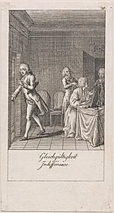 Illustration til giftermålets årsager og følger (Gleichgültigkeit Indifference)
