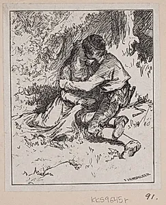 Illustration til "Gjæte Kongens Harer" by Ubekendt