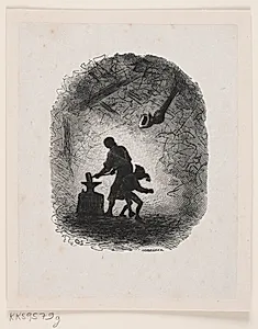 Illustration til "Gutten og Fanden" by H.P. Hansen