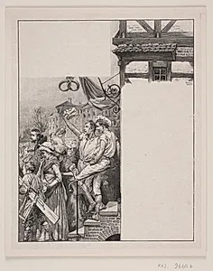 Illustration til H.C. Andersen: "Kejserens nye klæder" by Ludvig Købke
