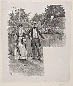 Illustration til H. Hertz, "Spadsereturen" by Ubekendt