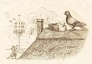 Illustration til "Halvhundrede Fabler for Børn" af Hey by Martinus Rørbye