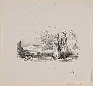 Illustration til "Hørren" i H.C. Andersen, "Eventyr og Historier", Bind 2 by H.P. Hansen