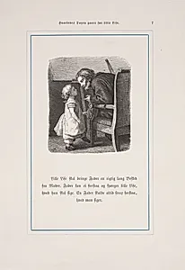 Illustration til "Hvorledes Dagen gaaer for Lille Lise" by Lorenz Frølich