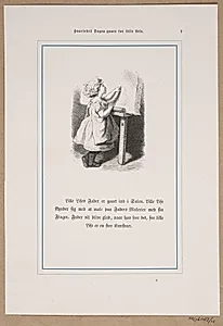 Illustration til "Hvorledes Dagen gaaer for Lille Lise" by Lorenz Frølich