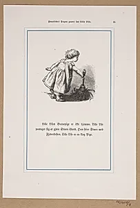 Illustration til "Hvorledes Dagen gaaer for Lille Lise" by Lorenz Frølich