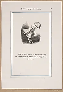 Illustration til "Hvorledes Dagen gaaer for Lille Lise" by Lorenz Frølich