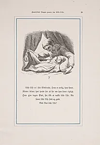 Illustration til "Hvorledes Dagen gaaer for Lille Lise" by Lorenz Frølich