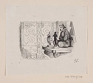 Illustration til "Hyrdinden og Skorsteensfeieren" i H.C. Andersen, "Eventyr og Historier", Bind 2 by H.P. Hansen
