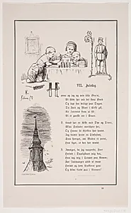 Illustration til Johan Krohn, "Peters jul" by F. Hendriksen