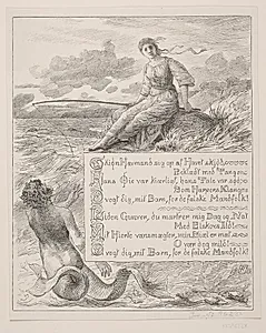 Illustration til Johannes Ewald, "Liden Gunver" by Ubekendt