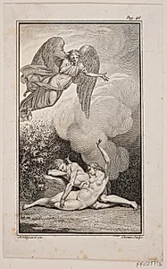 Illustration til Johannes Ewalds "Adam og Eva" I by J.F. Clemens
