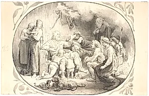 Illustration til kapitlet "Følget drager hjem" by Lorenz Frølich