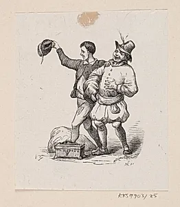 Illustration til "Kejserens nye Klæder" i H.C. Andersen, "Eventyr og Historier", Bind 1 by H.P. Hansen