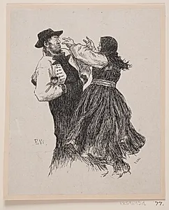Illustration til "Kjærringen mod strømmen" by Ubekendt