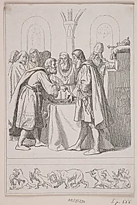 Illustration til "Kristoffer den anden. Rigets fuldkomne Opløsning" by Ubekendt