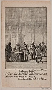 Illustration til Ludvig Holbergs "Den Stundesløse" by Bradt, F.L.