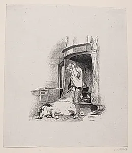 Illustration til "Manden som skulle stelle hjemme" by Ubekendt