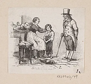 Illustration til "Metalsvinet" i H.C. Andersen, "Eventyr og Historier", Bind 1 by H.P. Hansen