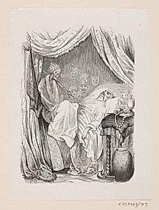 Illustration til "Nattergalen" i H.C. Andersen, "Eventyr og Historier", Bind 1 by H.P. Hansen