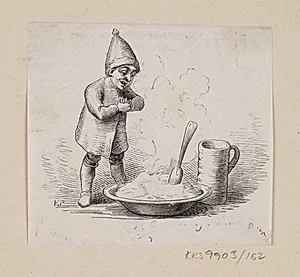 Illustration til "Nissen hos Spekhøkeren" i H.C. Andersen, "Eventyr og Historier", Bind 2 by H.P. Hansen