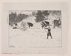 Illustration til Nordahl Rolfsen, Vor fædres liv (?) by Waldemar Bøhme