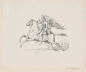 Illustration til "Ole Lukøie" i H.C. Andersen, "Eventyr og Historier", Bind 1 by H.P. Hansen