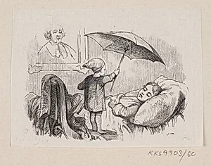 Illustration til "Ole Lukøie" i H.C. Andersen, "Eventyr og Historier", Bind 1 by H.P. Hansen