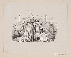 Illustration til "Ole Lukøie" i H.C. Andersen, "Eventyr og Historier", Bind 1 by H.P. Hansen