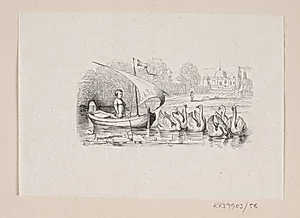 Illustration til "Ole Lukøie" i H.C. Andersen, "Eventyr og Historier", Bind 1 by H.P. Hansen