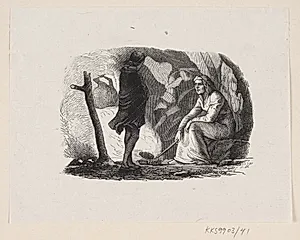 Illustration til "Paradisets Have" i H.C. Andersen, "Eventyr og Historier", Bind 1 by H.P. Hansen