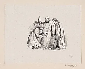 Illustration til "Rosen-Aften" i H.C. Andersen, "Eventyr og Historier", Bind 1 by H.P. Hansen