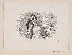 Illustration til "Rosen-Aften" i H.C. Andersen, "Eventyr og Historier", Bind 1 by H.P. Hansen