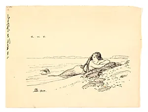 Illustration til "Sandflugten ved Tisvilde" by Niels Skovgaard