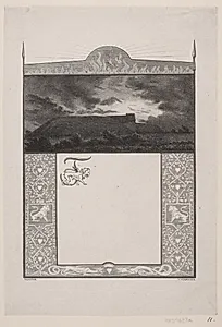 Illustration til Steen Steensen Blicher, "Aften" (af: "Natten paa Jellingehøje") by Ubekendt