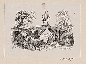 Illustration til "Store Claus og lille Claus" i H.C. Andersen, "Eventyr og Historier", Bind 1 by H.P. Hansen
