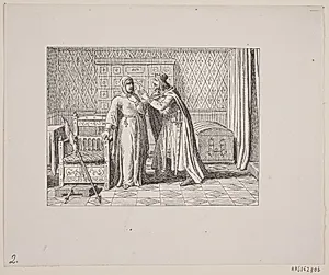 Illustration til Svend Grundtvig, "Marsk Stig: Dansk Folkevise Fra 13de Aarhundrede", 1861 by Constantin Hansen