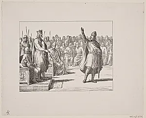 Illustration til Svend Grundtvig, "Marsk Stig: Dansk Folkevise Fra 13de Aarhundrede", 1861 by Constantin Hansen